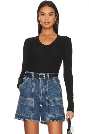 ENZA COSTA Rib Bold Long Sleeve U Top