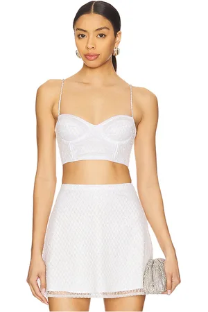 For Love & Lemons Glitter Grid Bustier Top