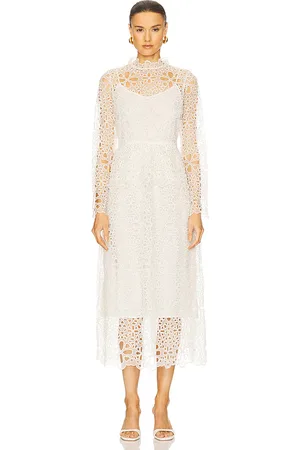 SEA Lumi Eyelet Peplum Long Sleeve Dress