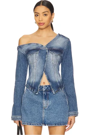 GOOD AMERICAN Asymmetric Denim Shirt