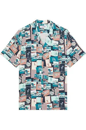 Original Penguin All Over Print Postcard Camp Shirt