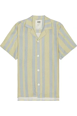 Oas Mist Strata Cuban Linen Shirt