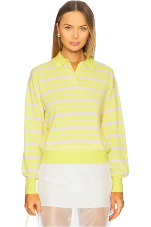 Guest In Residence Collegiate Stripe Polo Cashmere Sweater