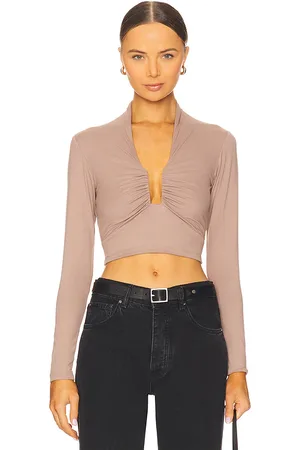Susana Monaco Square Wire Long Sleeve Top