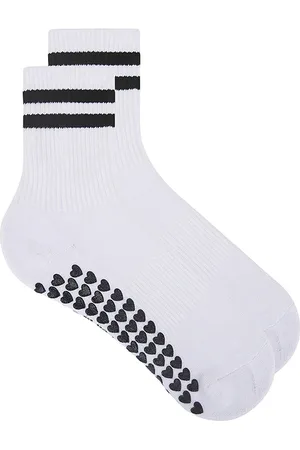 WellBeing + BeingWell Striped Half Crew Grip Sock