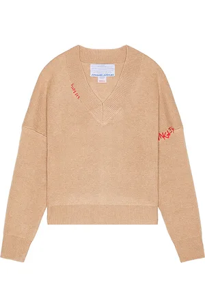JUNGLES Logo Boxy V Neck Knit Sweater