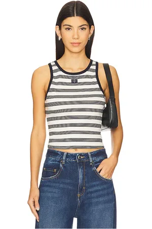 Ganni Striped Rib Tank Top