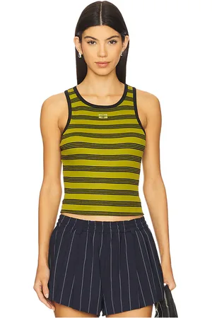 Ganni Striped Rib Tank Top