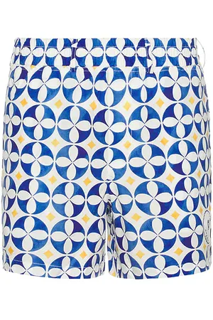 Malbon Golf Riviera Scooter Short White Blue & Gold