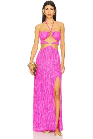 Luli Fama Double Loop Bandeau Long Dress