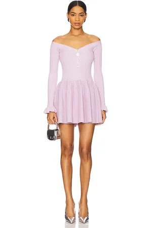 Self-Portrait Ribbed Knit Mini Dress