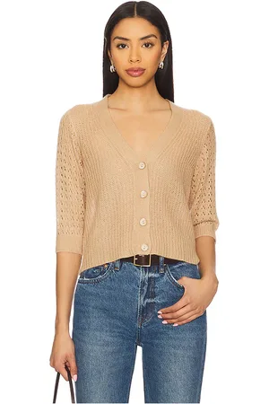 AUTUMN CASHMERE Shaker Cardigan With Fancy Stitch