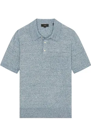 Vince Linen Cashmere Short Sleeve Pocket Polo