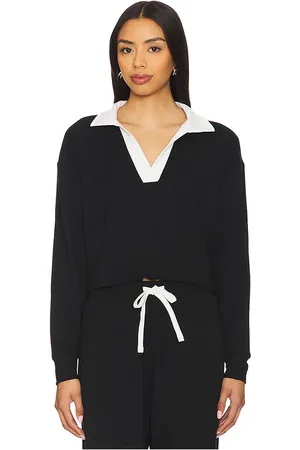 Splits59 Joan Fleece Polo Long Sleeve Top
