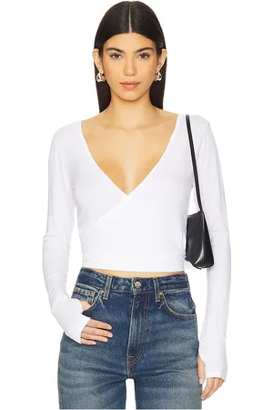 Michael Lauren Aziel Long Sleeve Cross Front Top