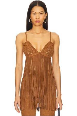 Retrofete Jacinta Suede Fringe Bra