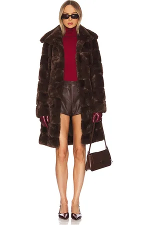 Adrienne Landau Faux Fur Long Coat