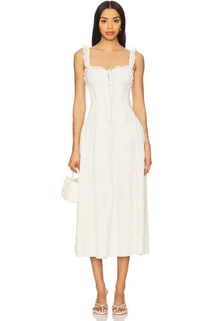 For Love & Lemons Baby Daisy Poplin Midi Dress