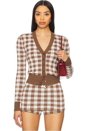 For Love & Lemons Gingham Knit Cardigan