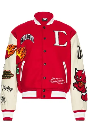 Civil Regime Flames Varsity Letterman Jacket