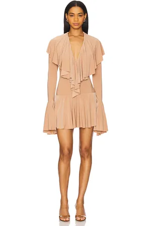 Norma Kamali Long Sleeve Ruffle Mini Dress