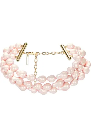 Lele Sadoughi Diana Triple Row Pearl Necklace Rosé