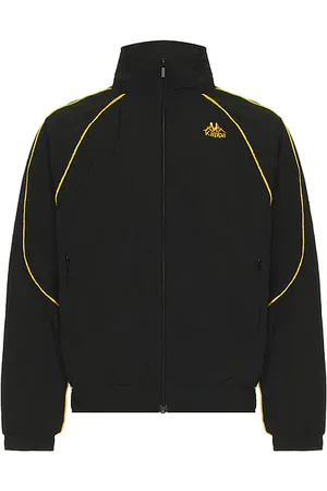 Kappa 222 Banda Nucio Full Zip Jacket Black Yellow Rich Gold & White