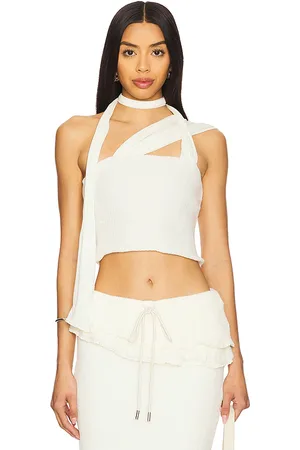 Zemeta Milky Knit Tie Scarf Top