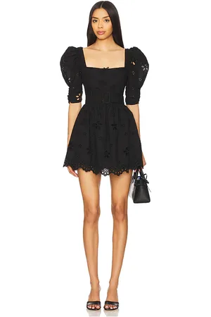 For Love & Lemons Daisy Eyelet Belted Mini Dress