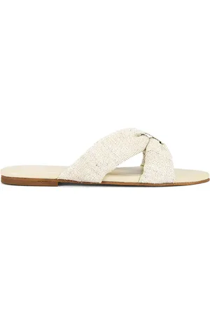KAANAS Banha Chunky Criss Cross Linen Sandal
