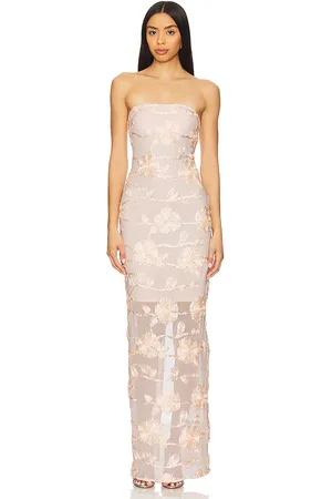 ROTATE Flower Mesh Tube Dress