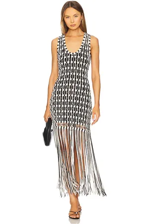 Simkhai Sonia Tank Dress White & Black Multi
