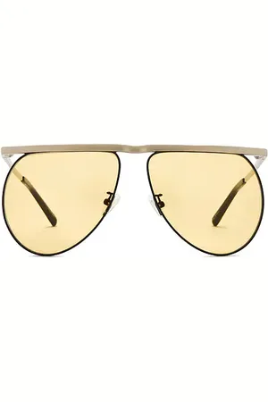 The Attico Mina Sunglasses Silver Black & Peach