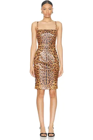 SIEDRES Dolce & Gabbana Leather Leopard Print Dress