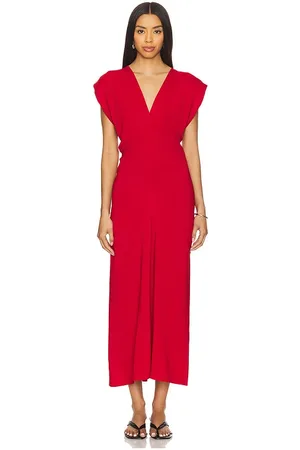 St Agni Plunge Drape Dress