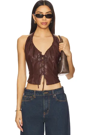 superdown Kay Faux Leather Top