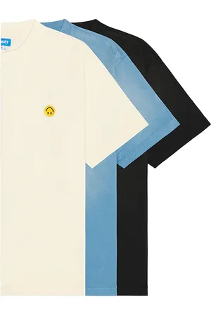 MARKET Smiley Sun Fade 3 Pack T-shirt Sky Blue Jet Set Black & Butter Cream