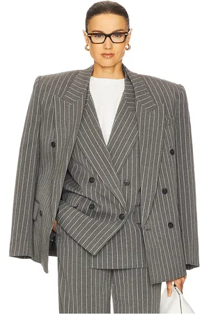 Helsa Pinstripe Double Breasted Blazer