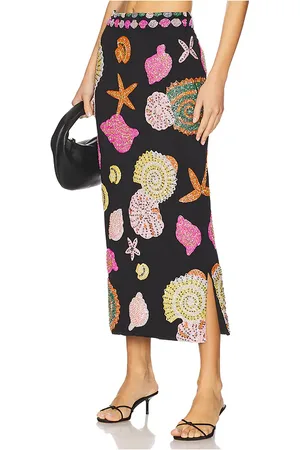 OCEANUS New York Hand Embellished Midi Skirt
