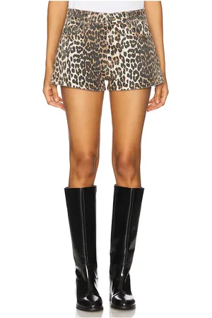 Ganni Print Denim Hotpants
