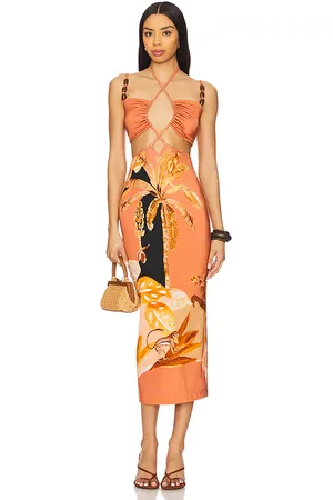 PATBO Bananier Midi Dress Burnt Orange