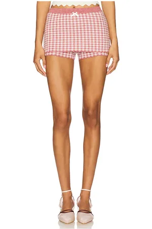 For Love & Lemons Gingham Knit Skort
