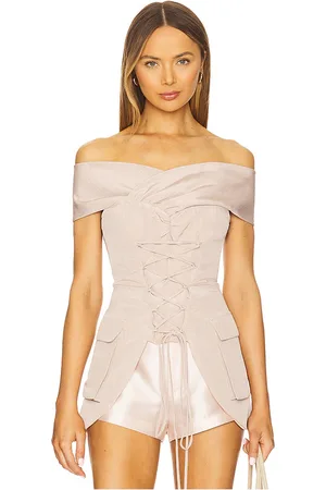 KIM SHUI Off Shoulder Tie Top