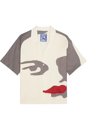 KIDSUPER STUDIOS Patchwork Face Linen Camp Shirt