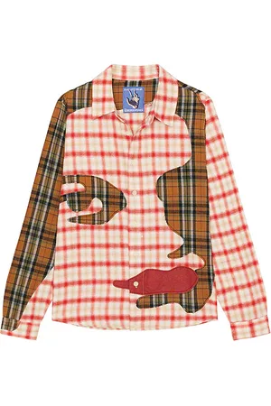 KIDSUPER STUDIOS Patchwork Face Flannel Shirt