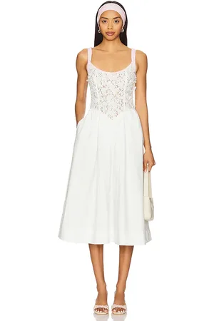 For Love & Lemons Blossom Lace Midi Dress