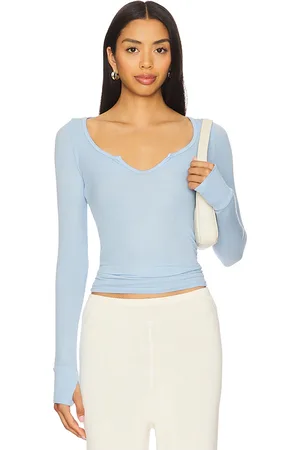 Michael Lauren Maeve Long Sleeve Scoop Neck Top