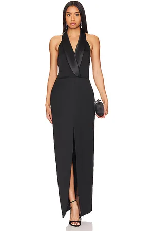 Simkhai Janice Tuxedo Halter Vest Gown