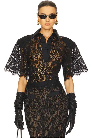 Helsa The Lace Shirt With Shoulder Pad