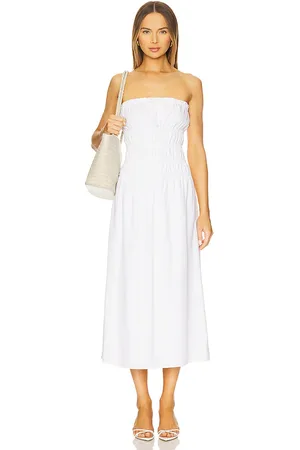 ONIA Air Linen Smocked Maxi Dress
